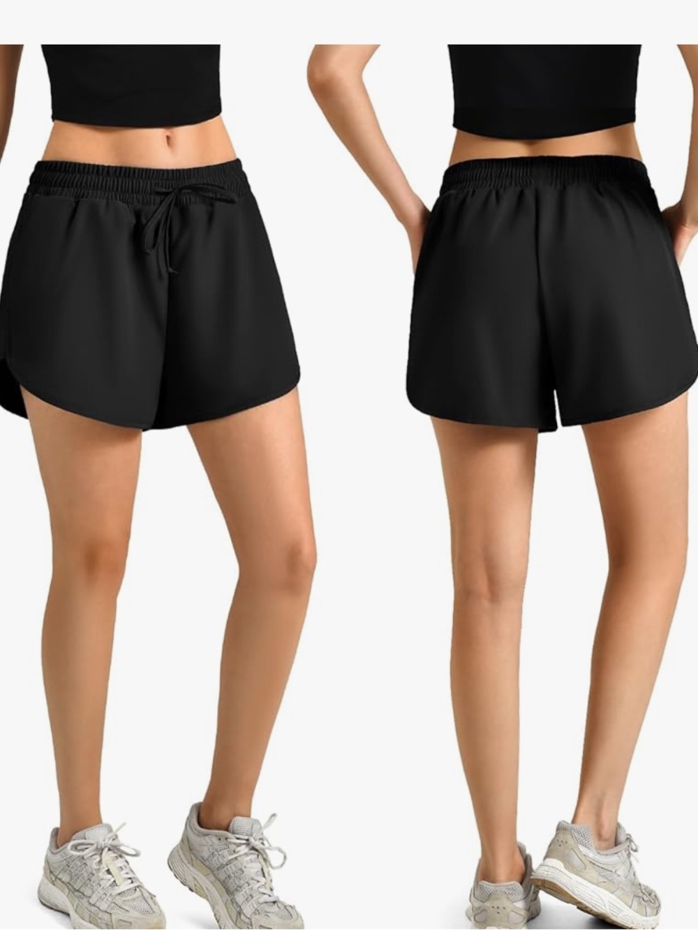 NWT LANDS' END Women L XL 14 16 BOARD SHORTS Swim Surf Beach Panty BLACK - Picture 2 of 8